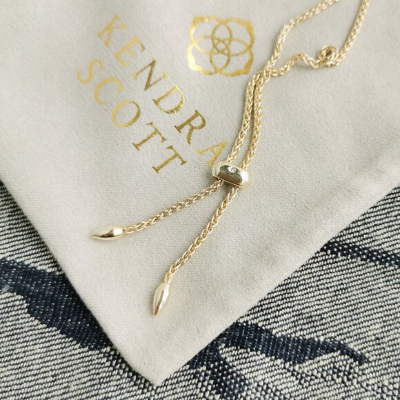 Kendra Scott Gold Long Pendant Necklace - Simon - Picture 4 of 4